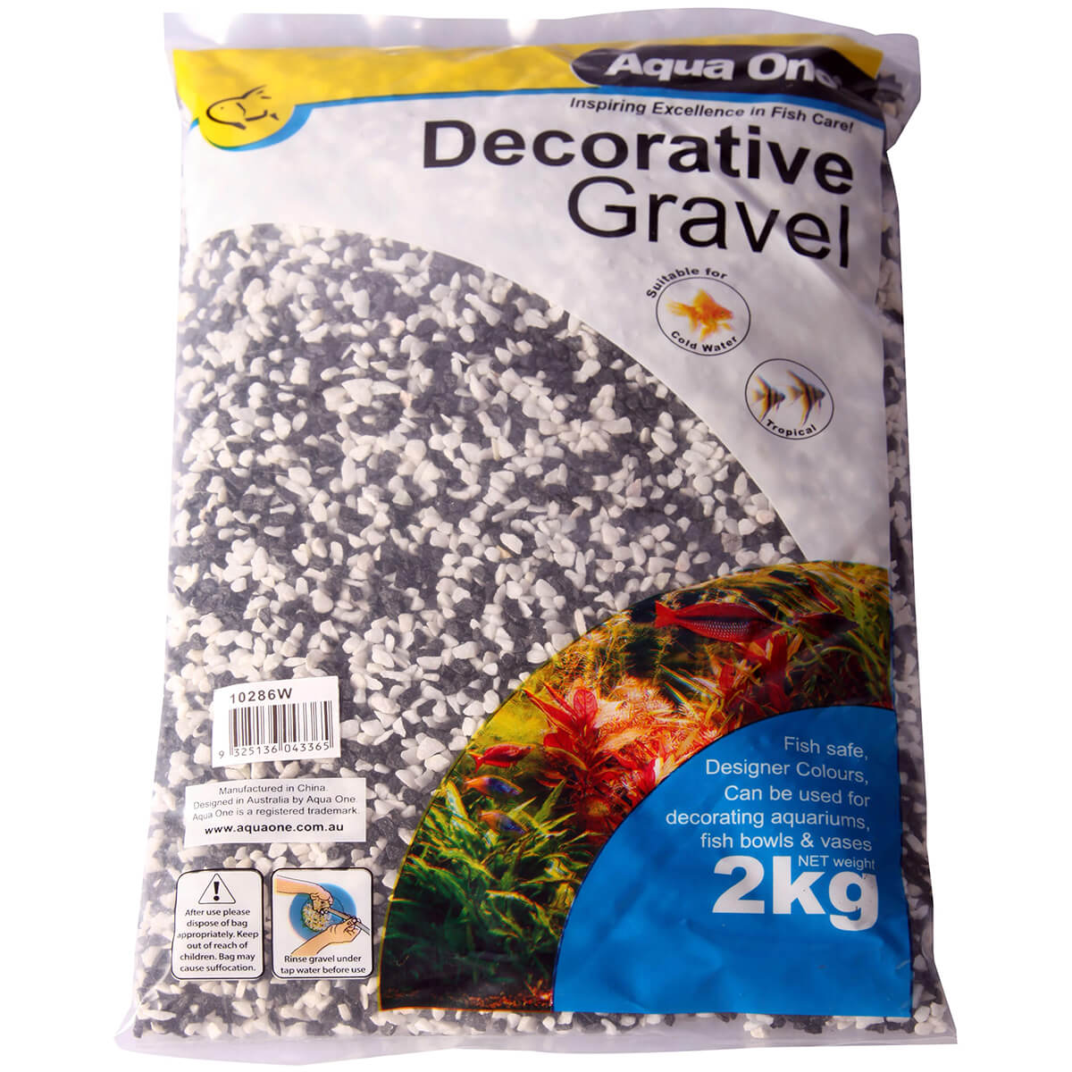 Aqua One Mixed Gravel White and Black 2kg