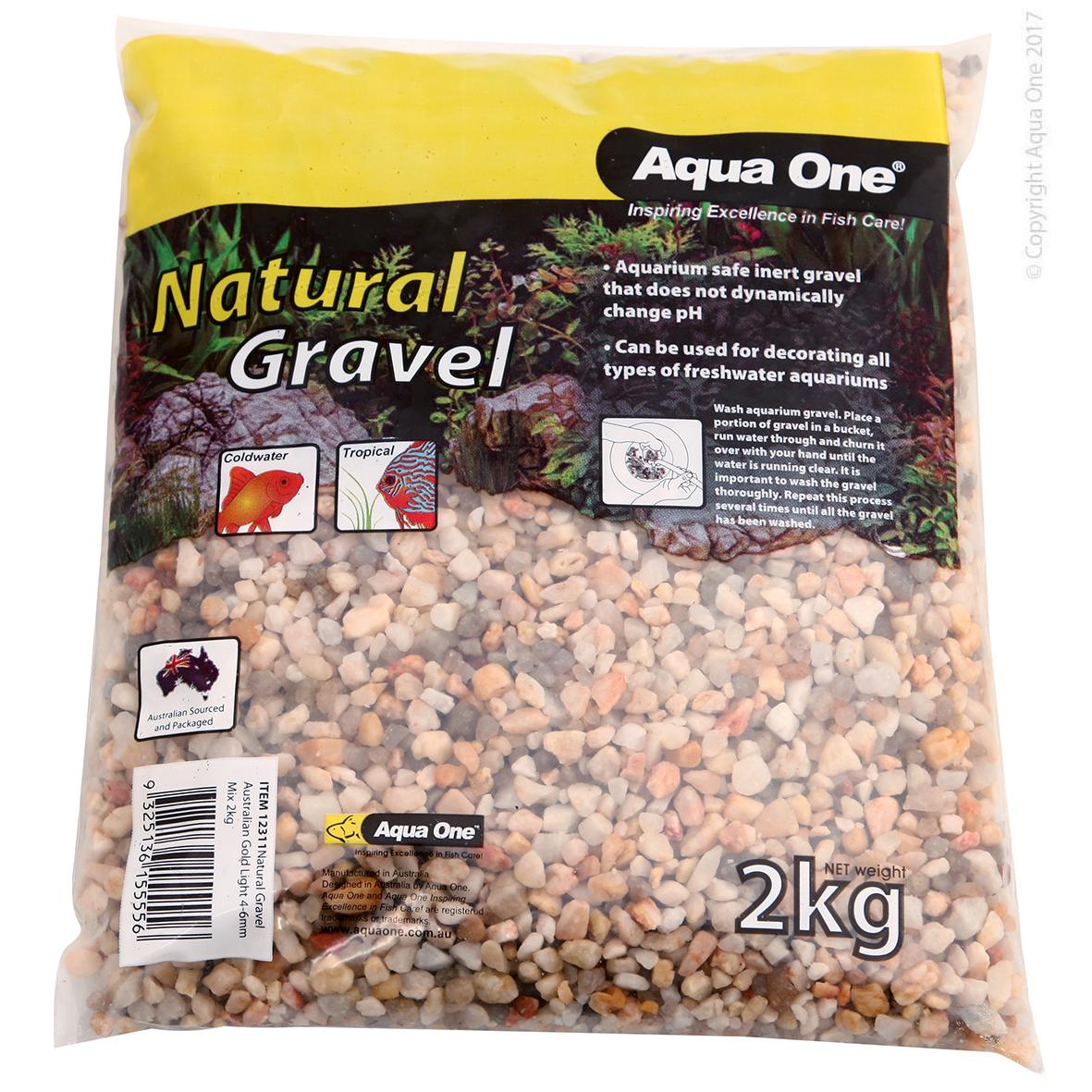 Aqua One Natural Gravel Australian Gold Dark 4-6mm Mix