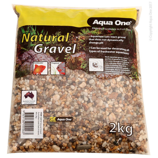 Aqua One Natural Gravel Australian Gold Dark 4-6mm Mix