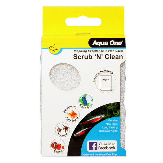 Aqua One Scrub N Clean Fine Algae Pad Cleaning Sponge