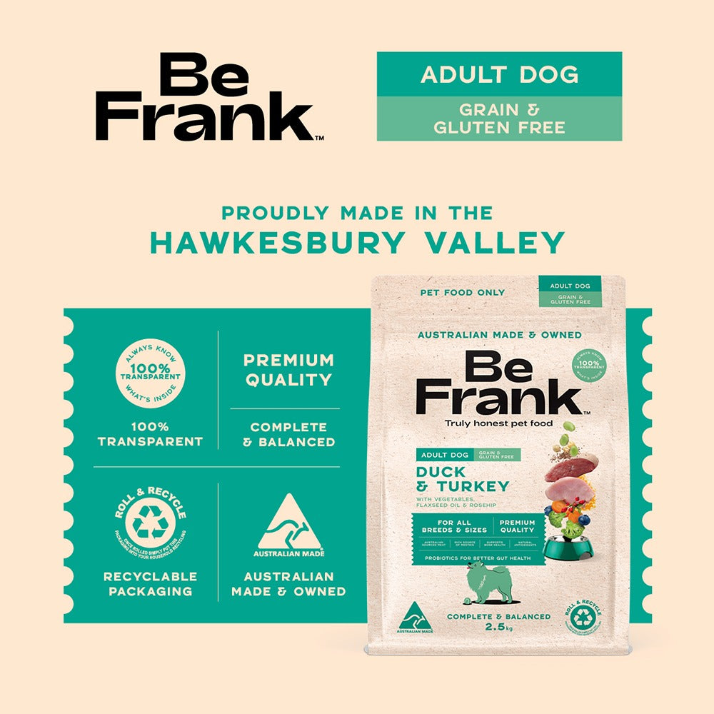 Be Frank Grain Free Duck & Turkey Dry Dog Food