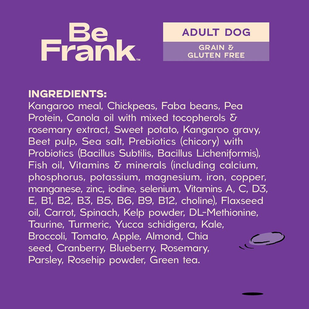 Be Frank Grain Free Kangaroo Single Protein Dry Dog Food