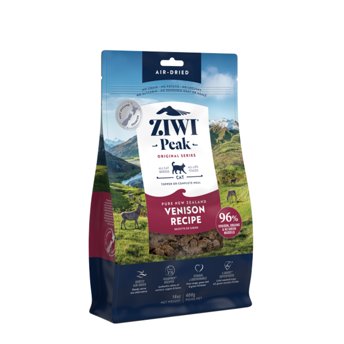 Ziwi Peak Air Dried Venison Recipe Dry Cat Food 400g