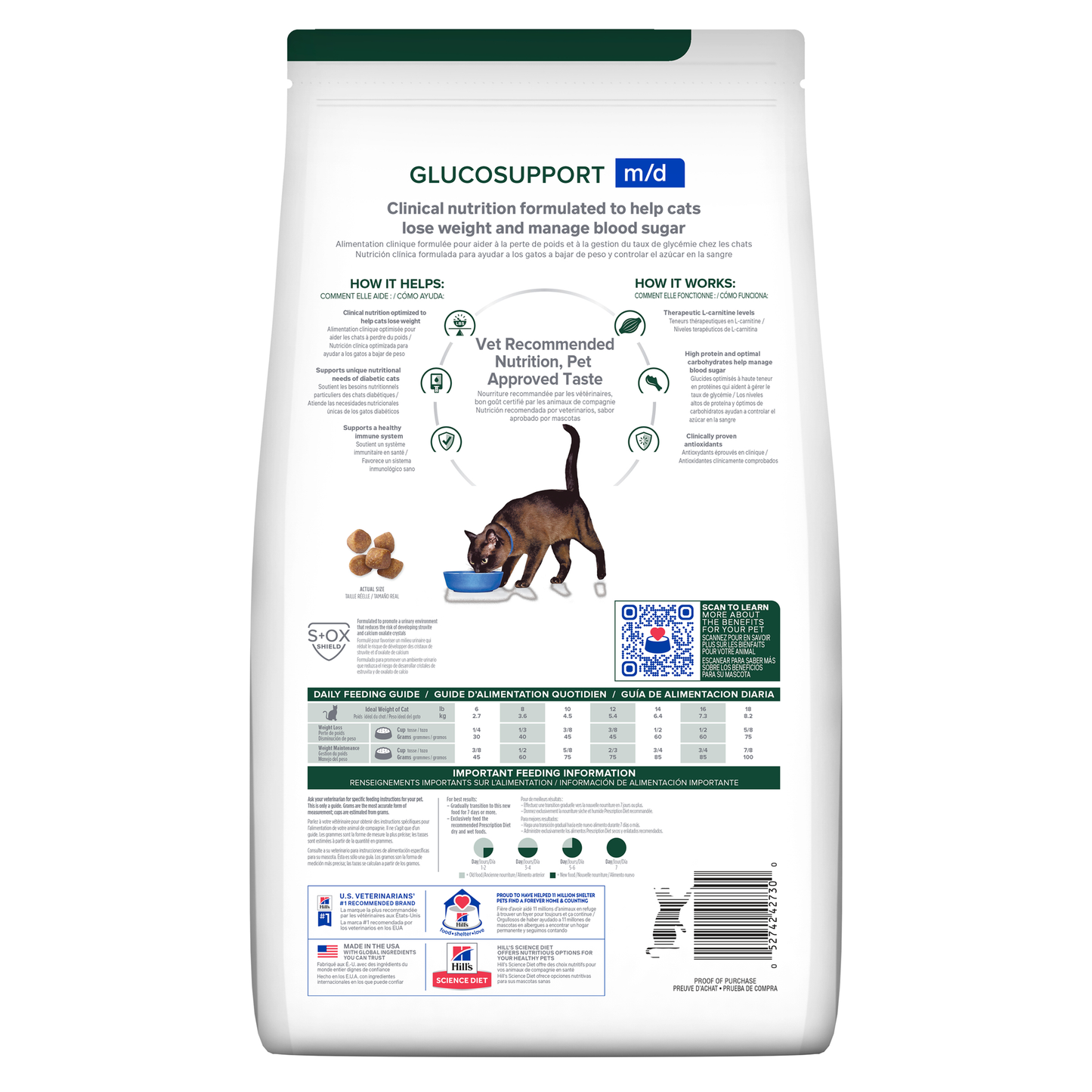 Hill's Prescription Diet M/D Gluco Support Dry Cat Food
