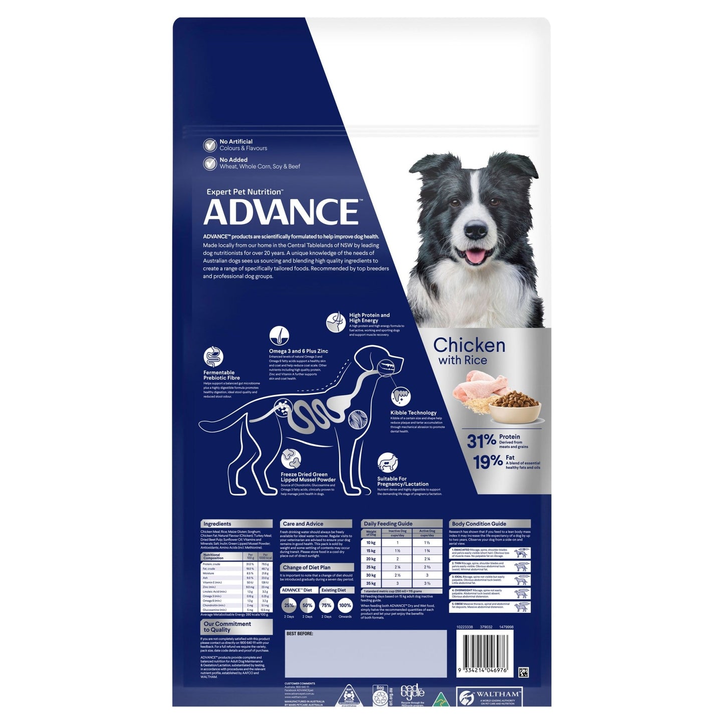 Advance Active Adult Chicken With Rice Dry Dog Food - PetPost Australia