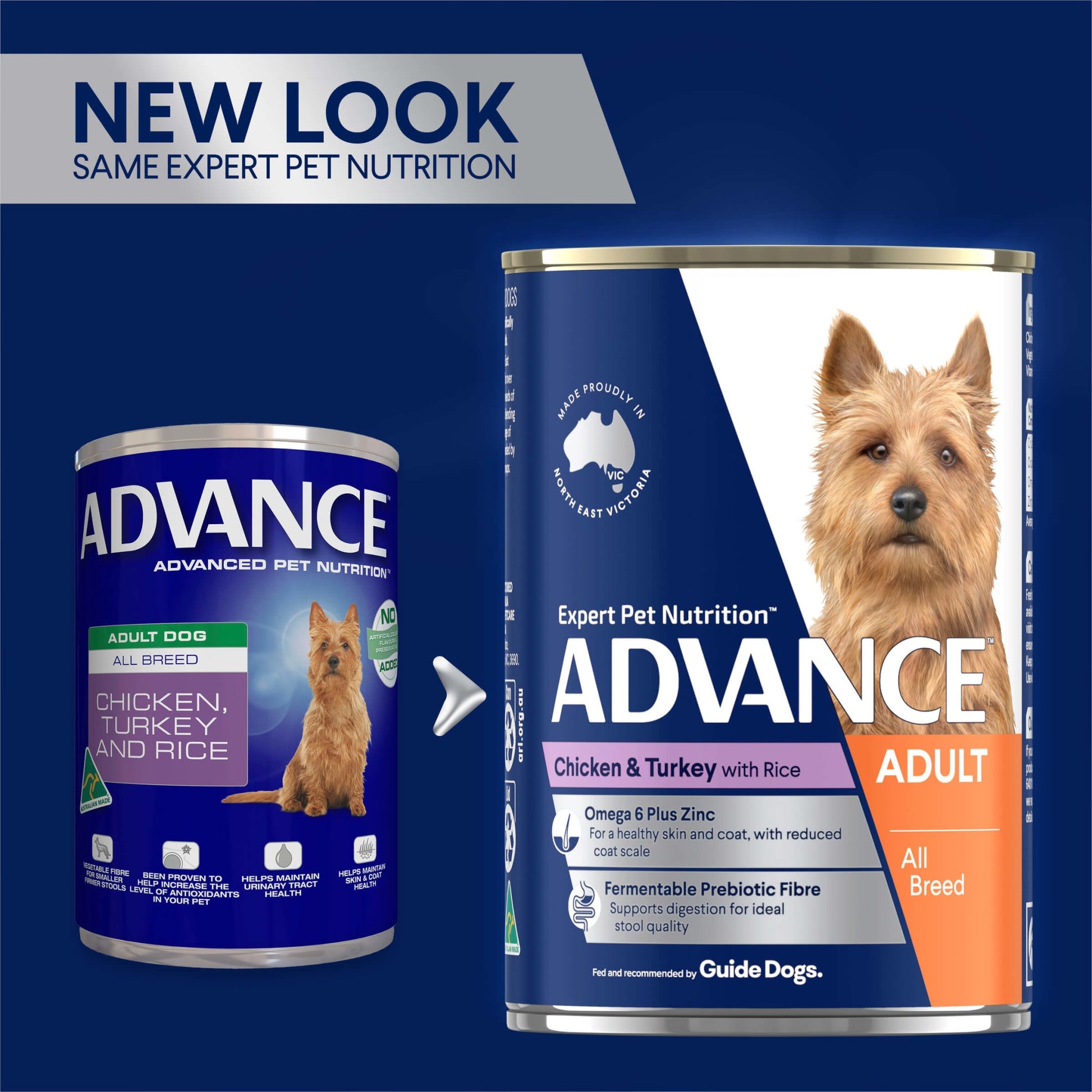 Advance Adult All Breed Chicken Turkey and Rice Canned Dog Food - PetPost Australia