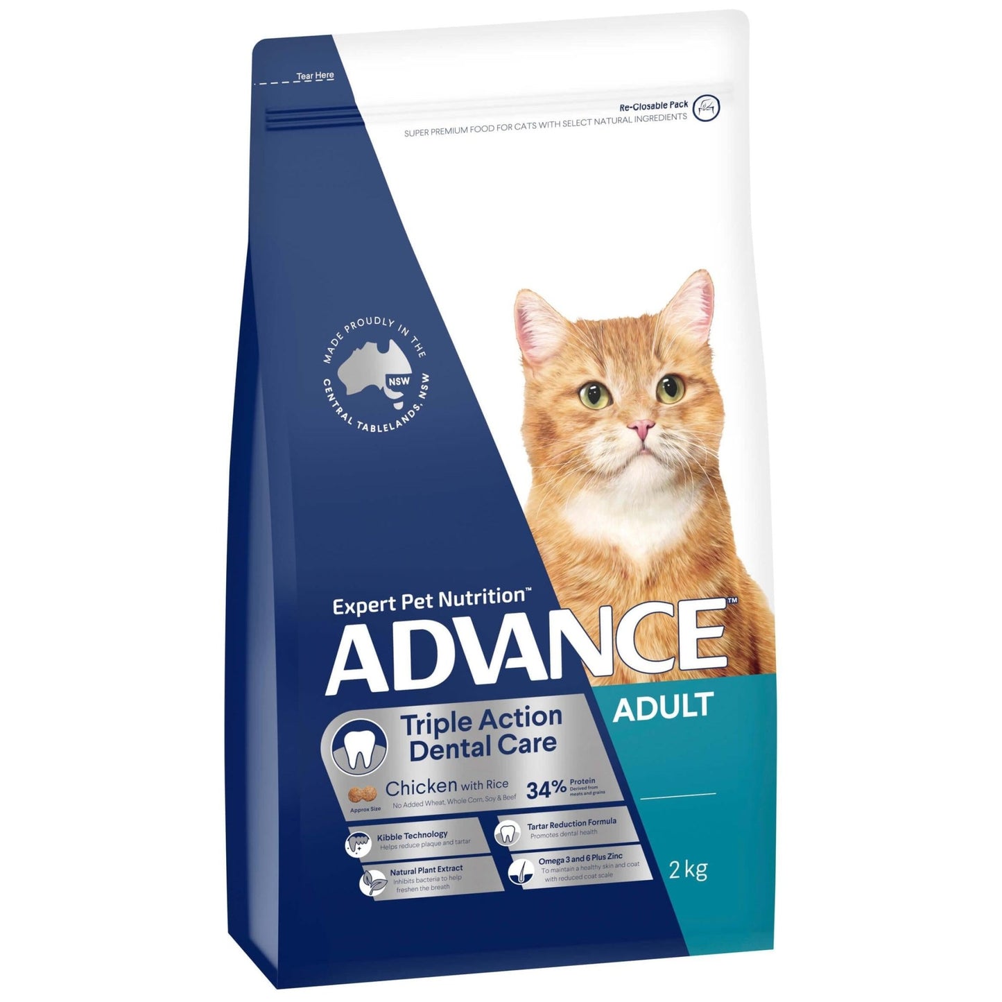 Advance Dental Adult Chicken Dry Cat Food 2kg - PetPost Australia