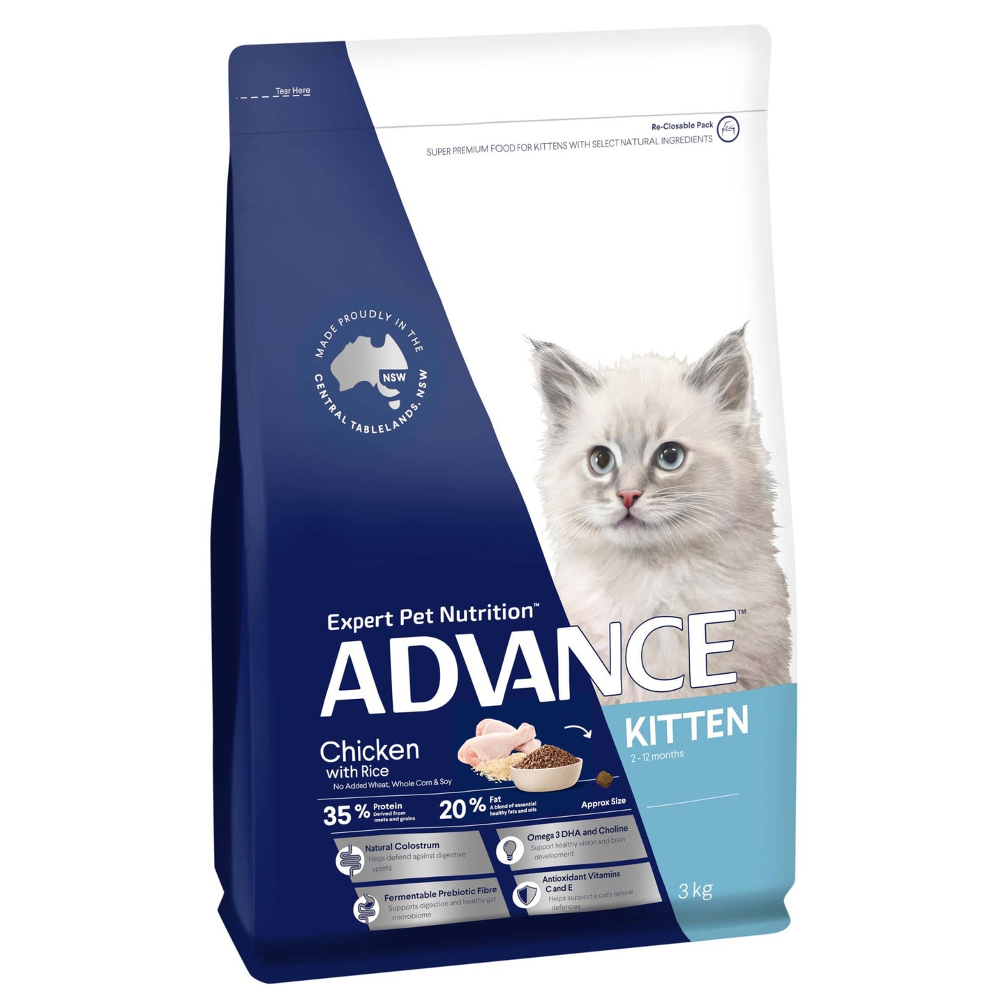 Advance Kitten Plus Chicken Dry Kitten Food - PetPost Australia