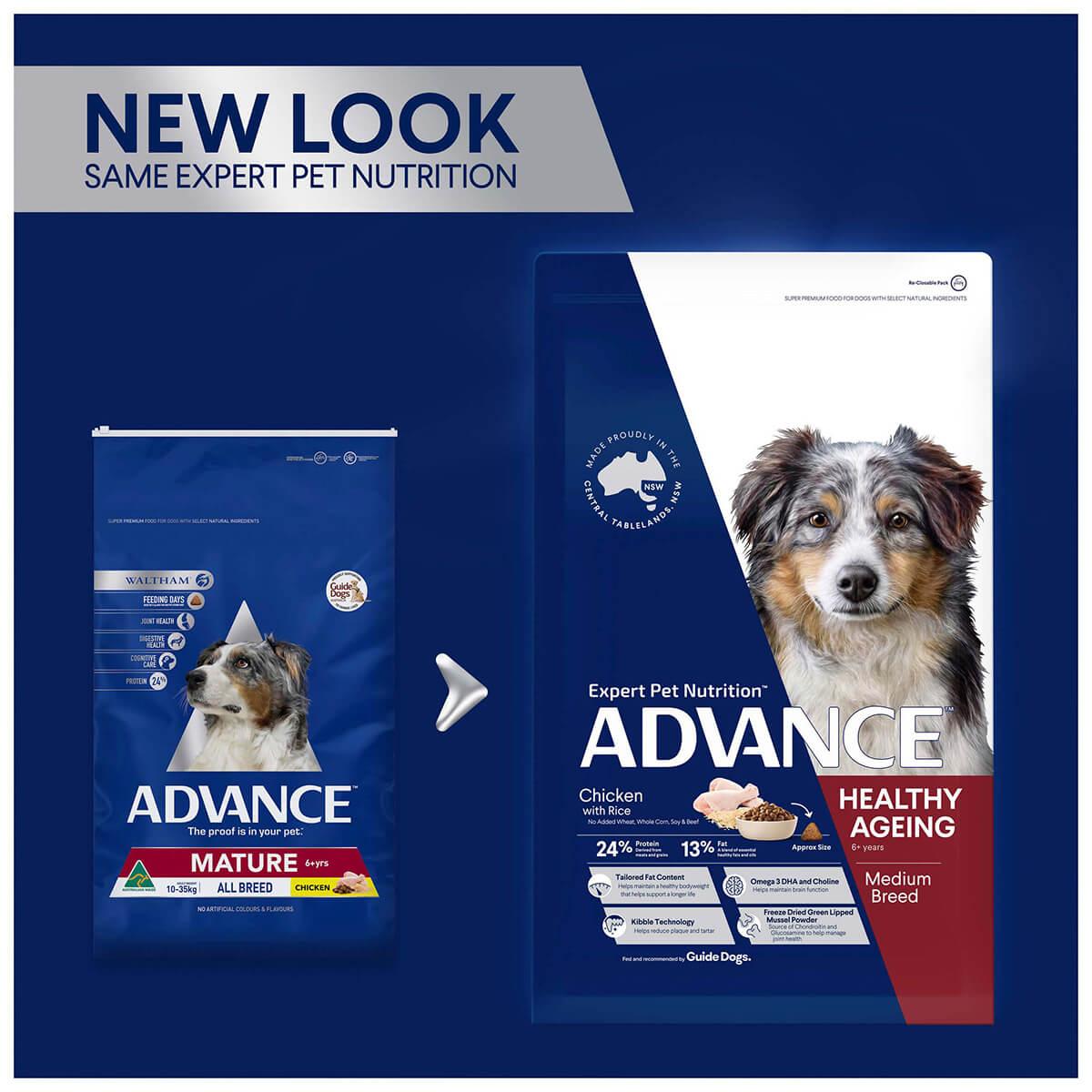 Advance Medium Healthy Ageing Chicken With Rice Dry Dog Food - PetPost Australia