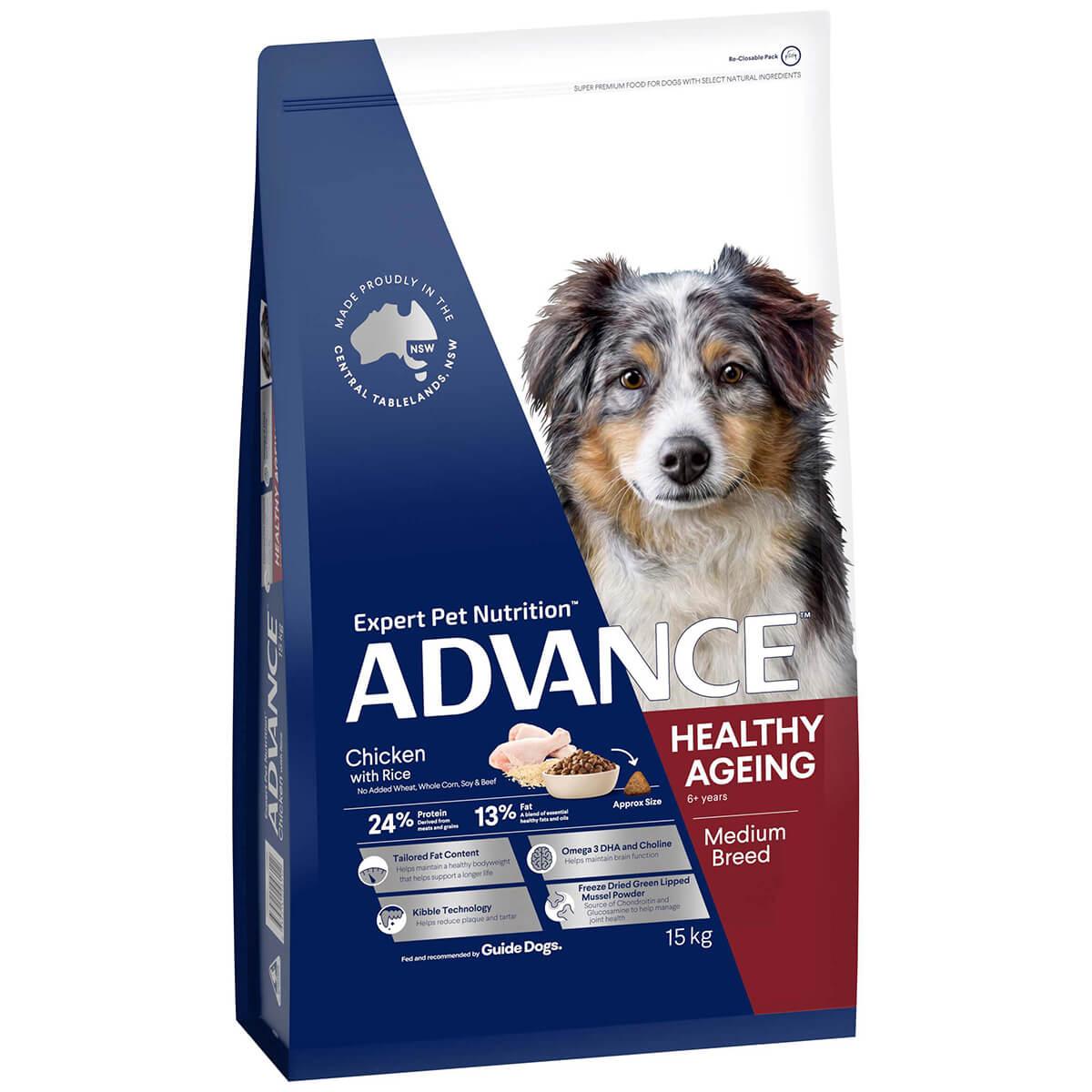 Advance Medium Healthy Ageing Chicken With Rice Dry Dog Food - PetPost Australia