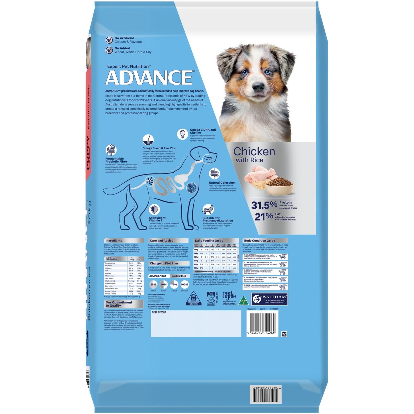 Advance Medium Puppy Chicken With Rice Dry Dog Food - PetPost Australia