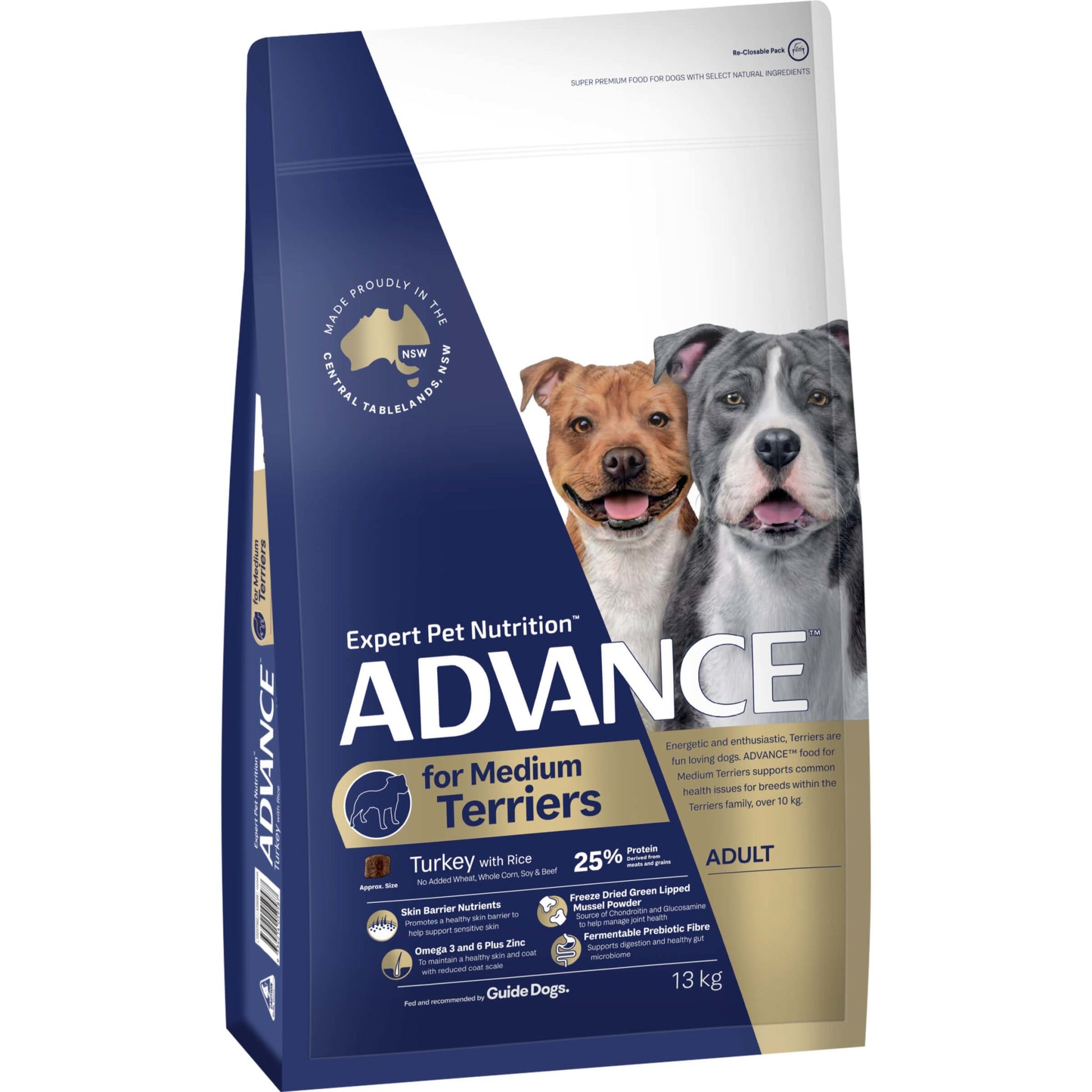 Advance Medium Terriers Turkey Dry Dog Food - PetPost Australia