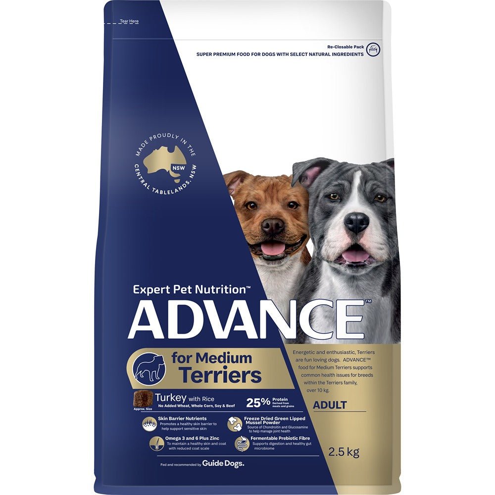 Advance Medium Terriers Turkey Dry Dog Food - PetPost Australia