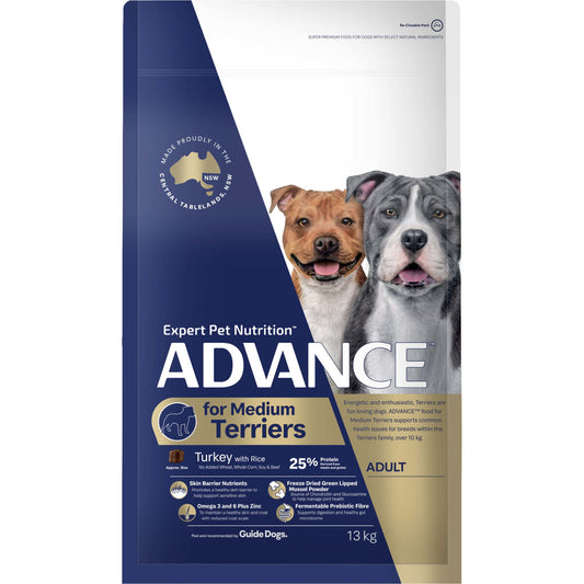 Advance Medium Terriers Turkey Dry Dog Food - PetPost Australia