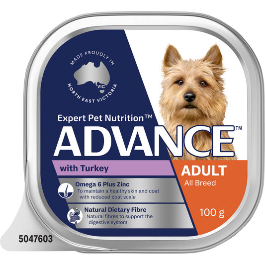 Advance Single Serve Adult Turkey Wet Dog Food 100g - PetPost Australia