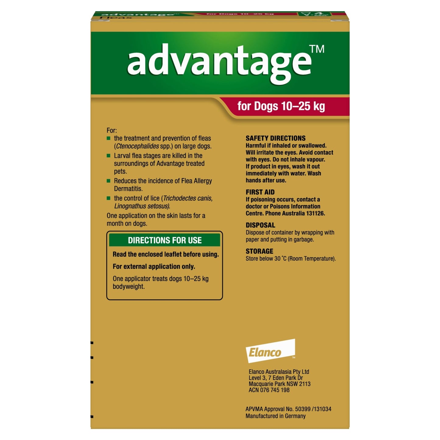 Advantage Flea Treatment 10-25kg Dog - PetPost Australia