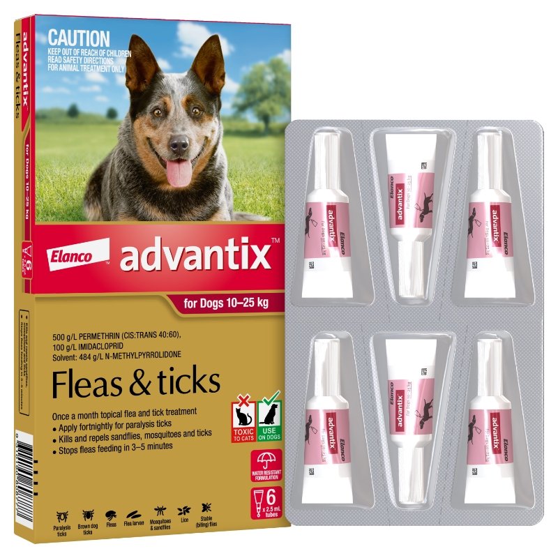 Advantix Flea & Tick Treatment 10-25kg Dog - PetPost Australia