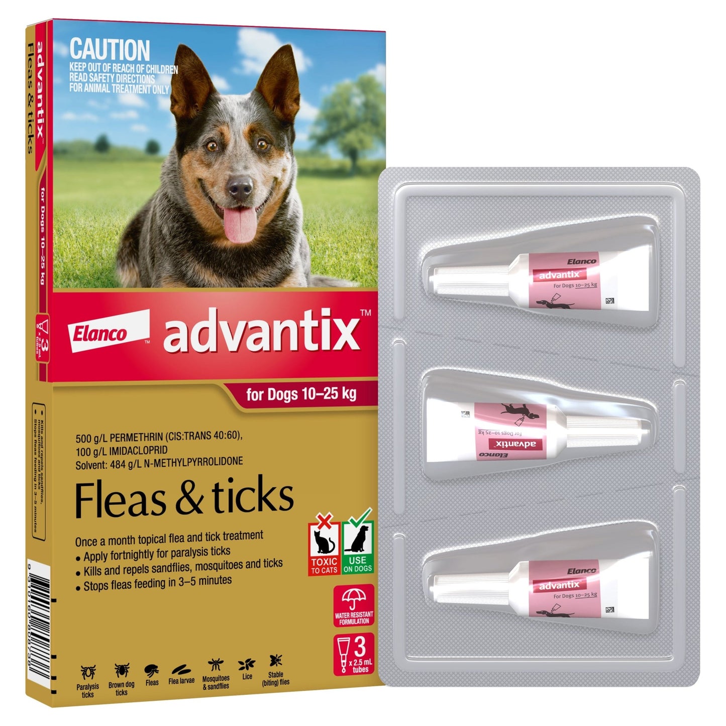 Advantix Flea & Tick Treatment 10-25kg Dog - PetPost Australia