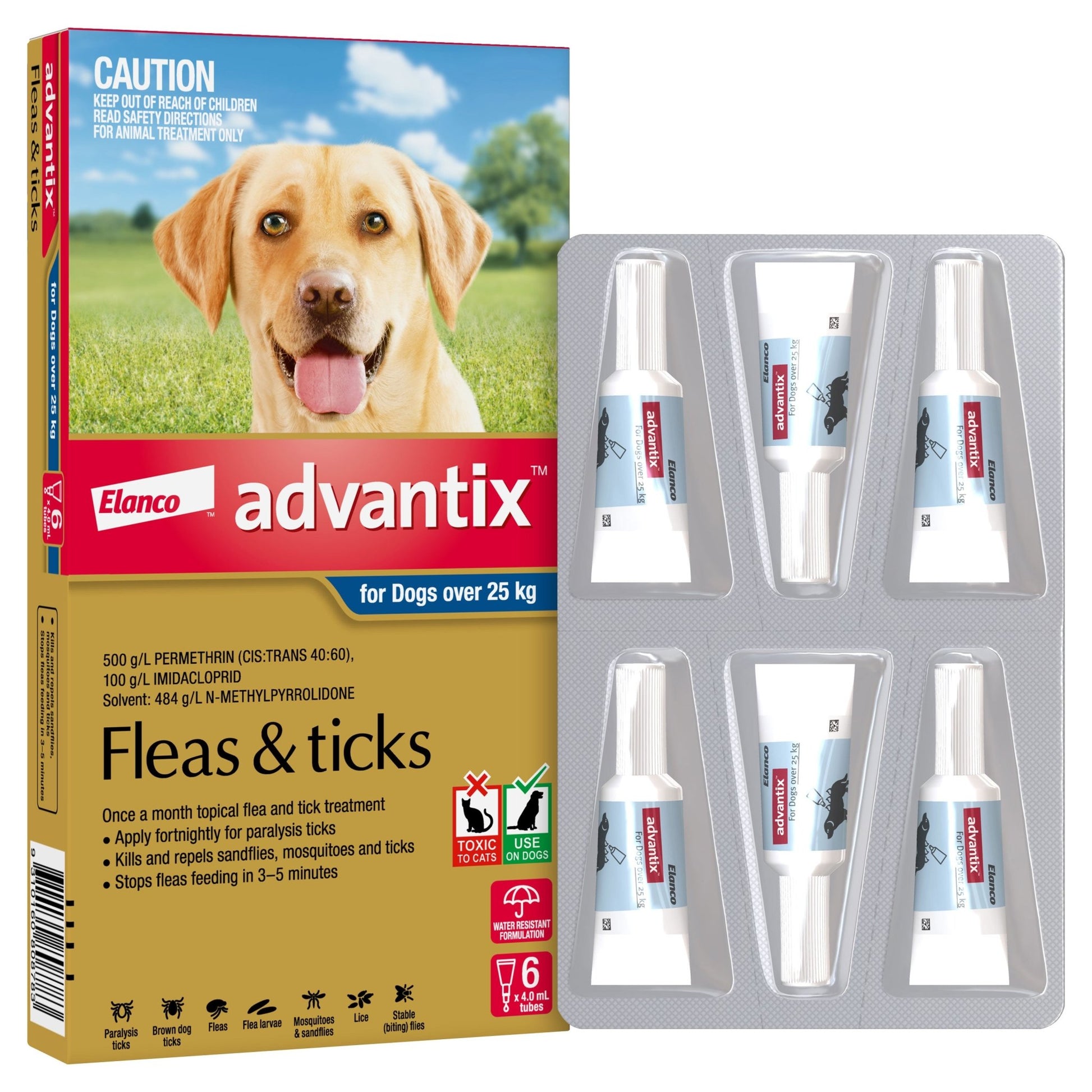 Advantix Flea & Tick Treatment 25kg+ Dog - PetPost Australia