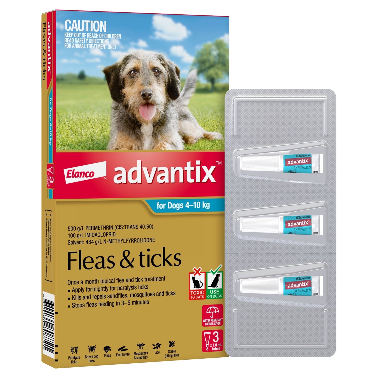 Advantix Flea & Tick Treatment 4-10kg Dog - PetPost Australia