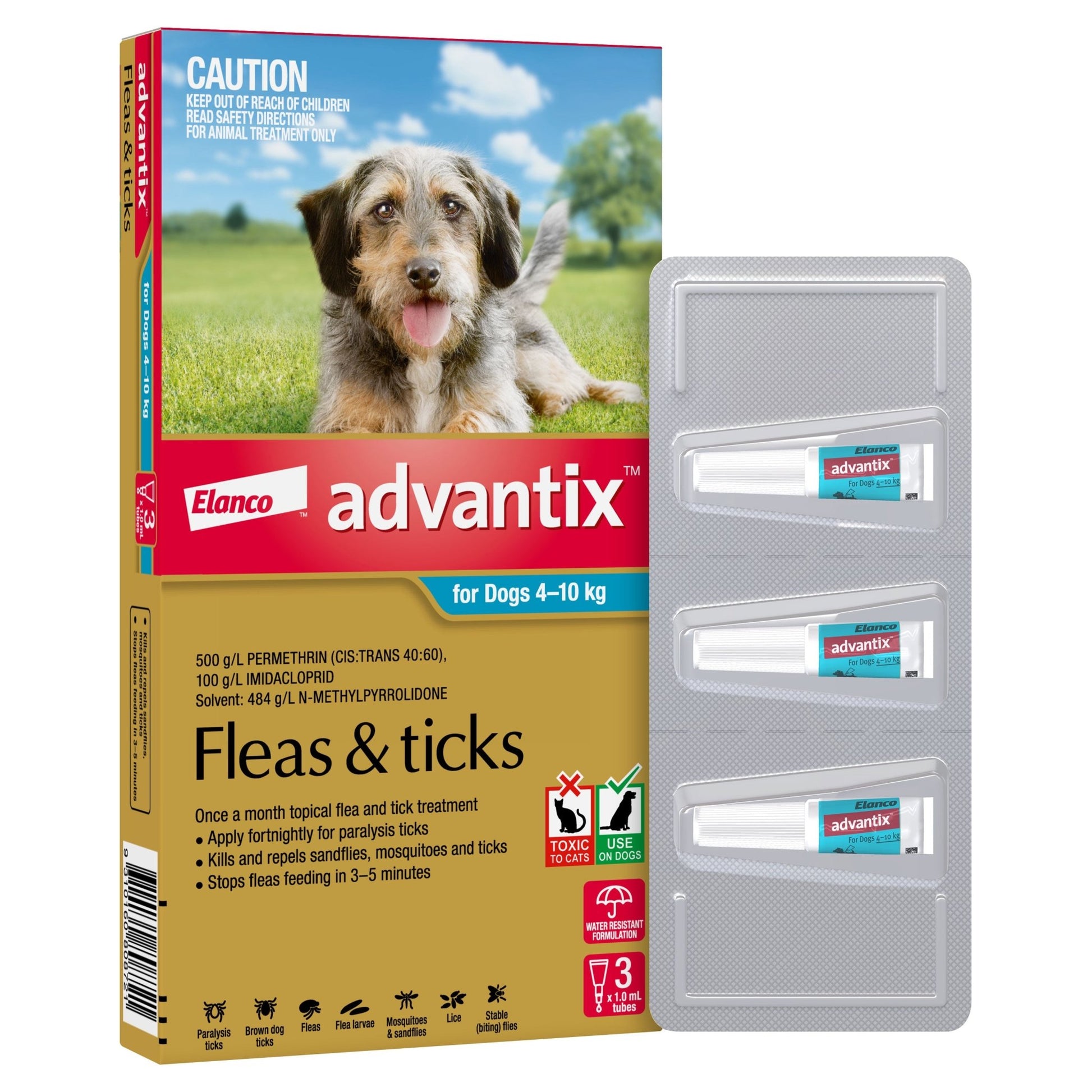 Advantix Flea & Tick Treatment 4-10kg Dog - PetPost Australia