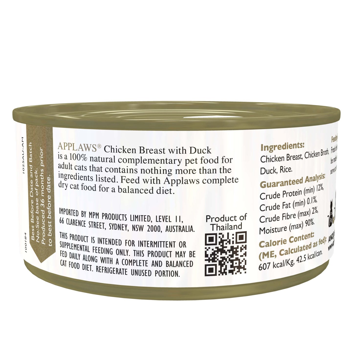 Applaws Chicken & Duck Wet Cat Food Can 70g - PetPost Australia