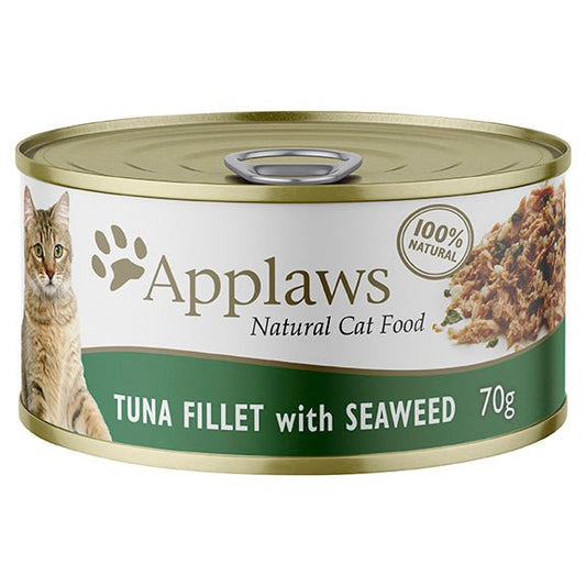 Applaws Natural Tuna Fillet with Seaweed in Broth Wet Cat Food Can - PetPost Australia