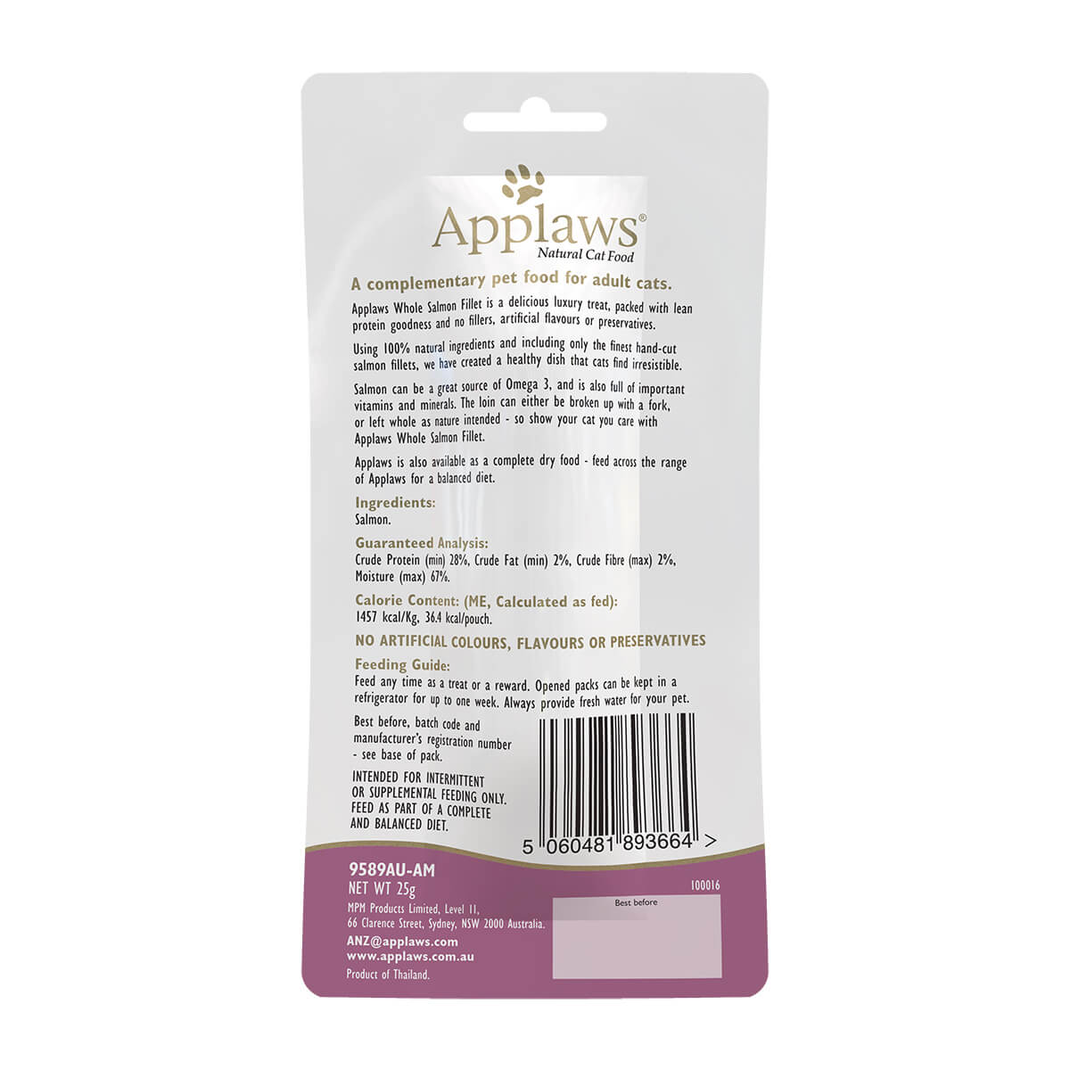 Applaws Salmon Loin Cat Treats 25g - PetPost Australia