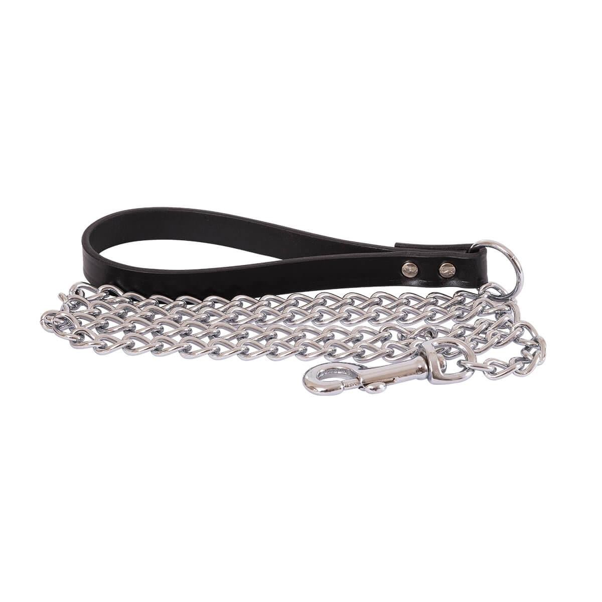 BEAU Pets Chain Lead Leather Handle 3.00mmx120cm - PetPost Australia