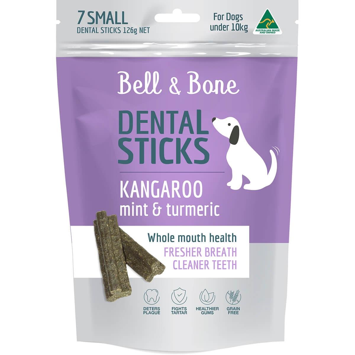 Bell & Bone Roo & Turmeric Dental Sticks Dog Treats - PetPost Australia