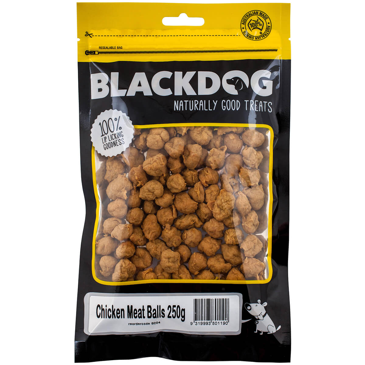 Black Dog Chicken Meat Balls Dog Treats 250G - PetPost Australia