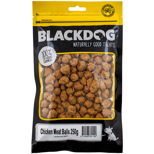 Black Dog Chicken Meat Balls Dog Treats 250G - PetPost Australia