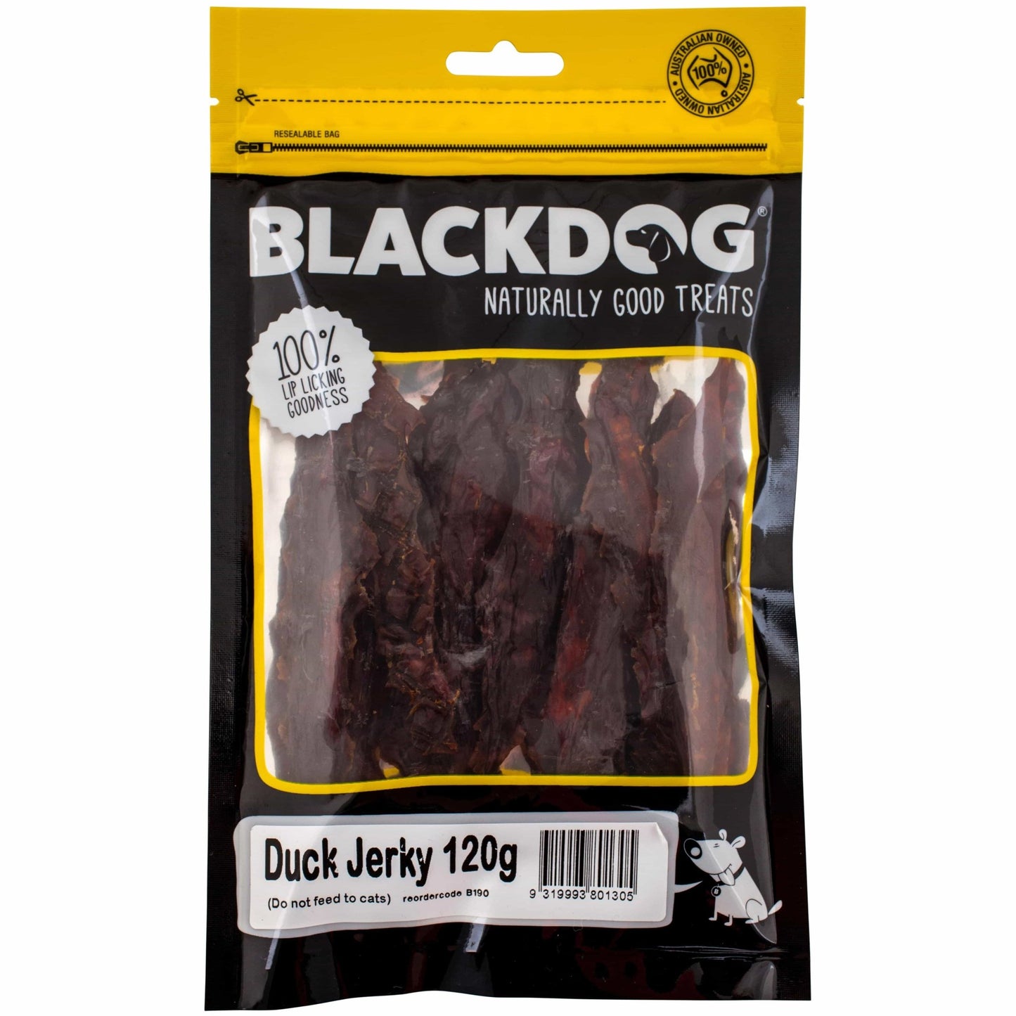 Black Dog Duck Jerky Dog Treats - PetPost Australia
