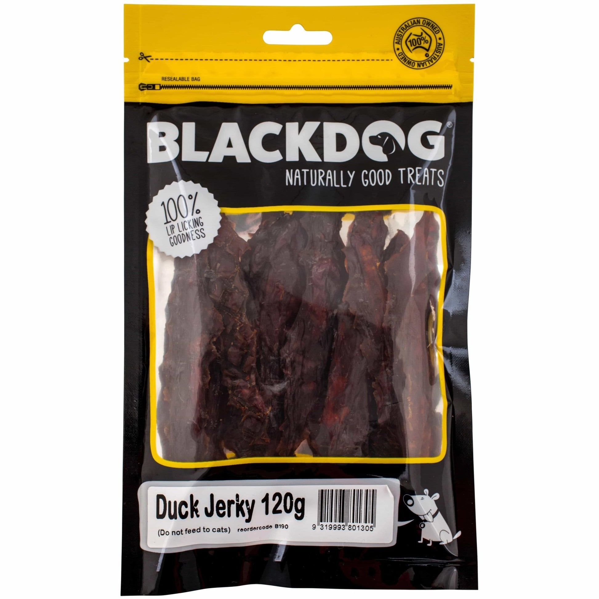 Black Dog Duck Jerky Dog Treats - PetPost Australia