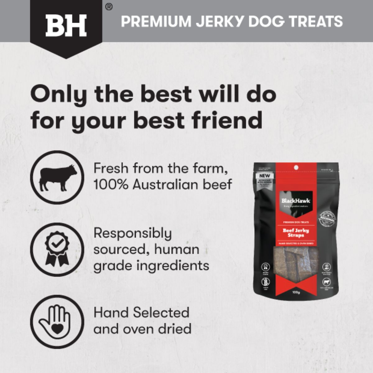 Black Hawk Beef Jerky Straps Dog Treats - PetPost Australia
