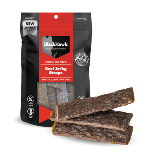 Black Hawk Beef Jerky Straps Dog Treats - PetPost Australia