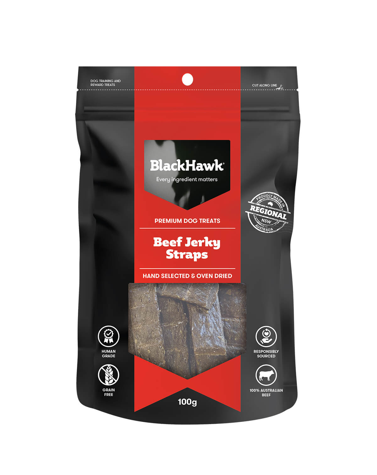 Black Hawk Beef Jerky Straps Dog Treats - PetPost Australia