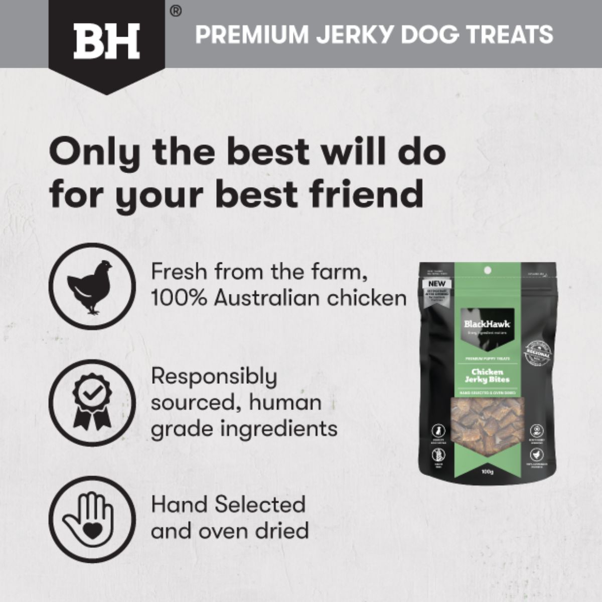 Black Hawk Chicken Jerky Bites Puppy Dog Treats - PetPost Australia