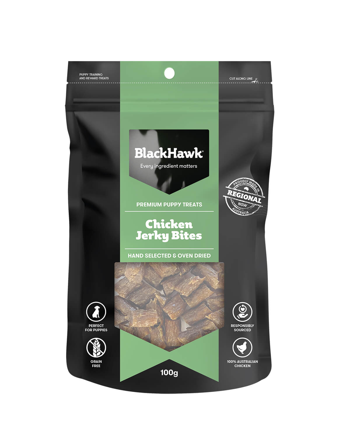 Black Hawk Chicken Jerky Bites Puppy Dog Treats - PetPost Australia