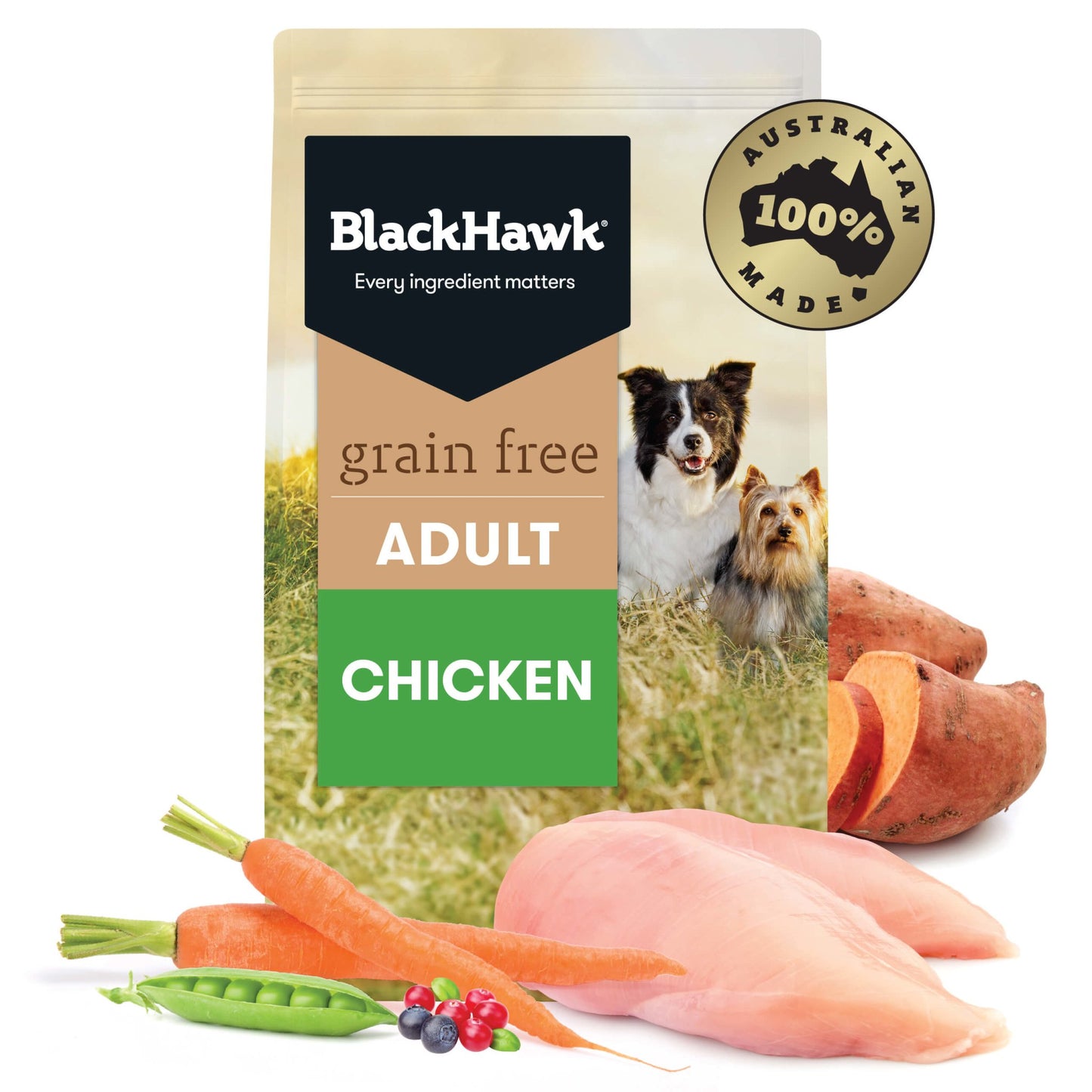 Black Hawk Grain Free Adult Chicken Dry Dog Food - PetPost Australia