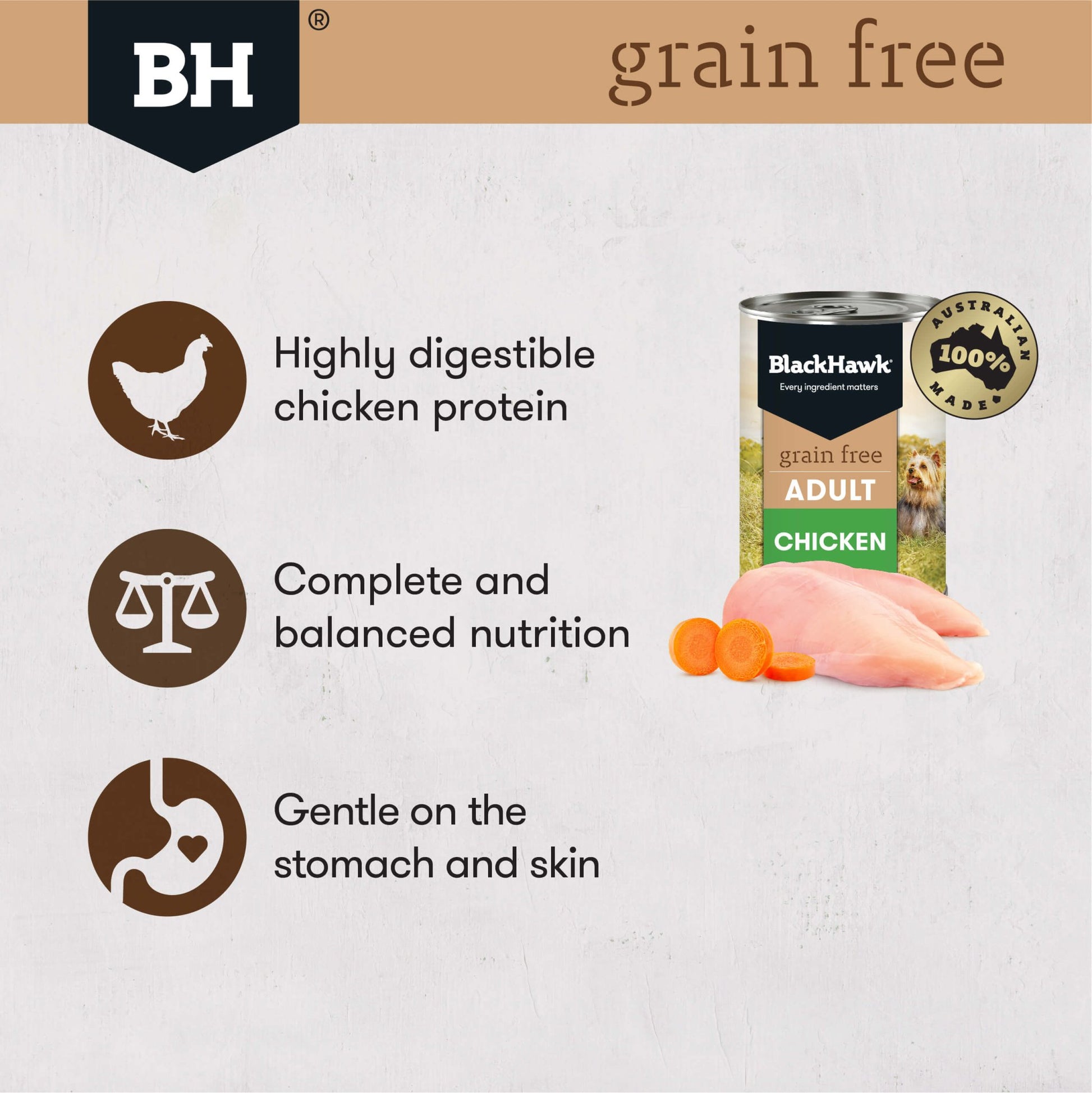 Black Hawk Grain Free Adult Chicken Wet Dog Food - PetPost Australia