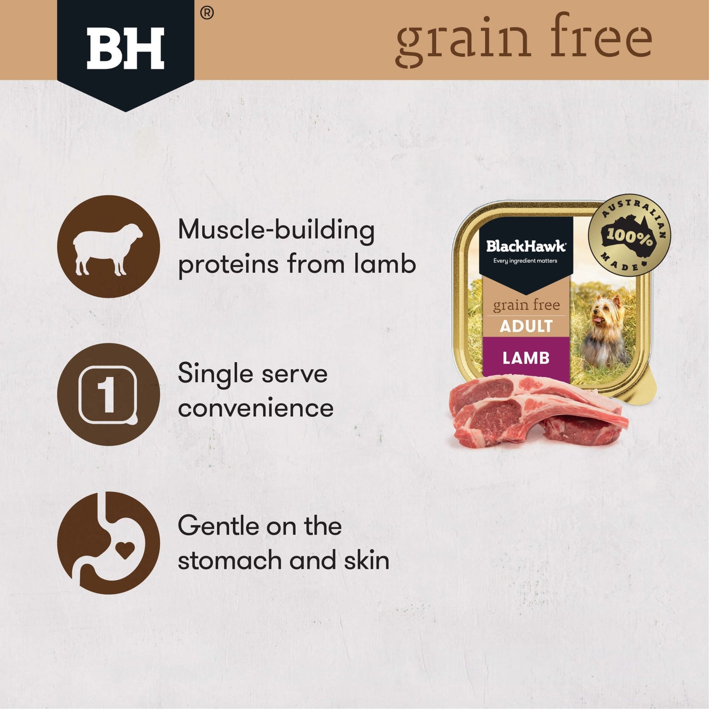 Black Hawk Grain Free Adult Lamb Wet Dog Food - PetPost Australia