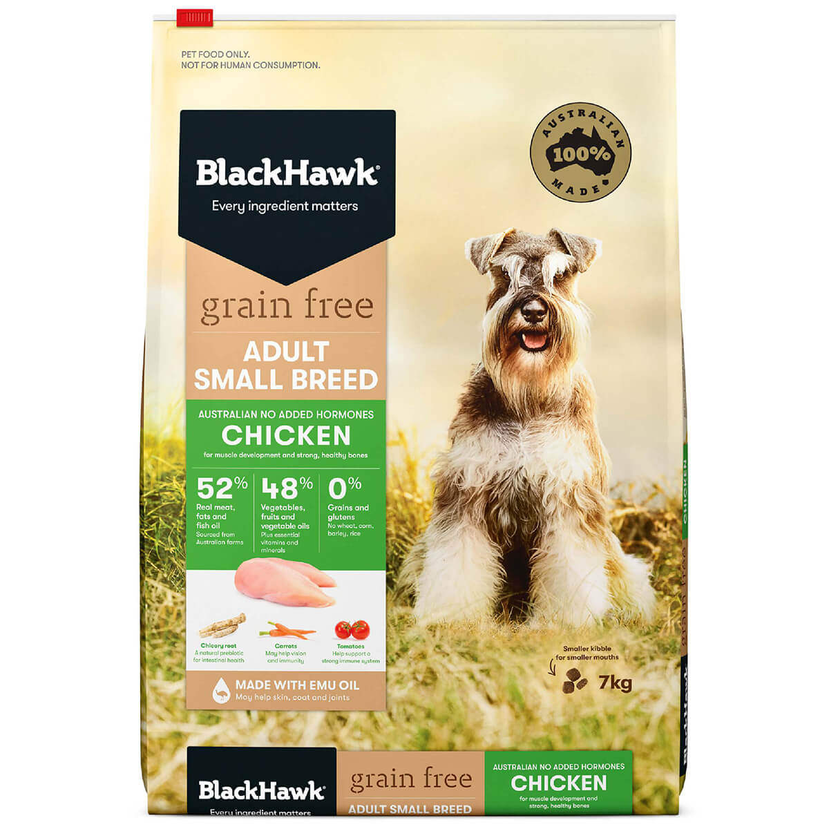 Black Hawk Grain Free Small Breed Adult Chicken Dry Dog Food - PetPost Australia
