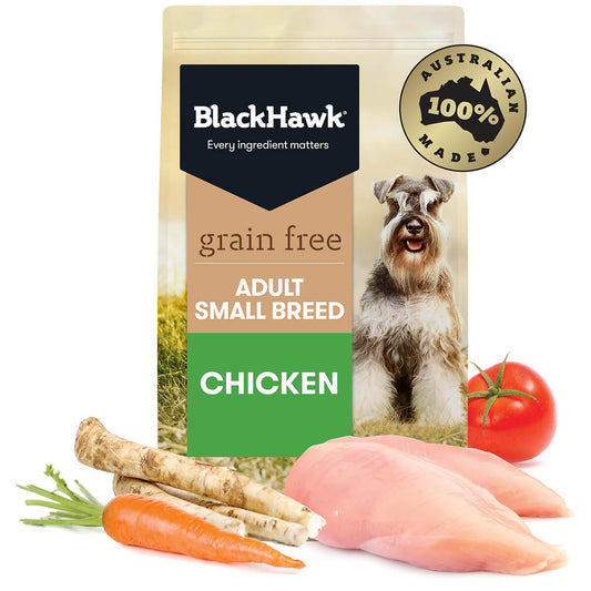 Black Hawk Grain Free Small Breed Adult Chicken Dry Dog Food - PetPost Australia