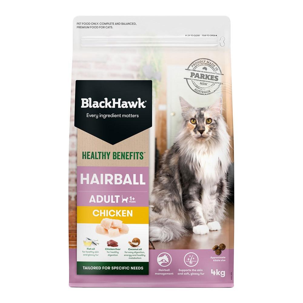 Black Hawk Healthy Benefits Hairball Chicken Cat Food - PetPost Australia
