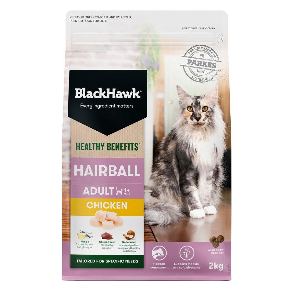 Black Hawk Healthy Benefits Hairball Chicken Cat Food - PetPost Australia