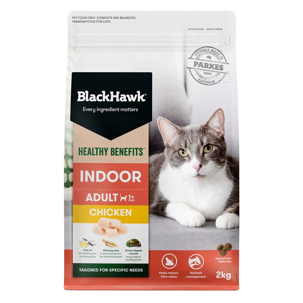 Black Hawk Healthy Benefits Indoor Chicken Cat Food - PetPost Australia