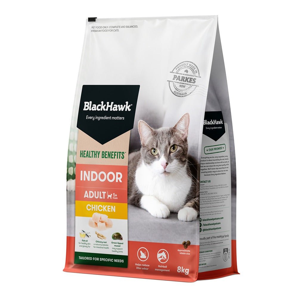 Black Hawk Healthy Benefits Indoor Chicken Cat Food - PetPost Australia