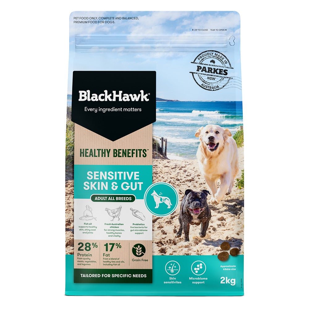 Black Hawk Healthy Benefits Sensitive Gut Dog Food - PetPost Australia