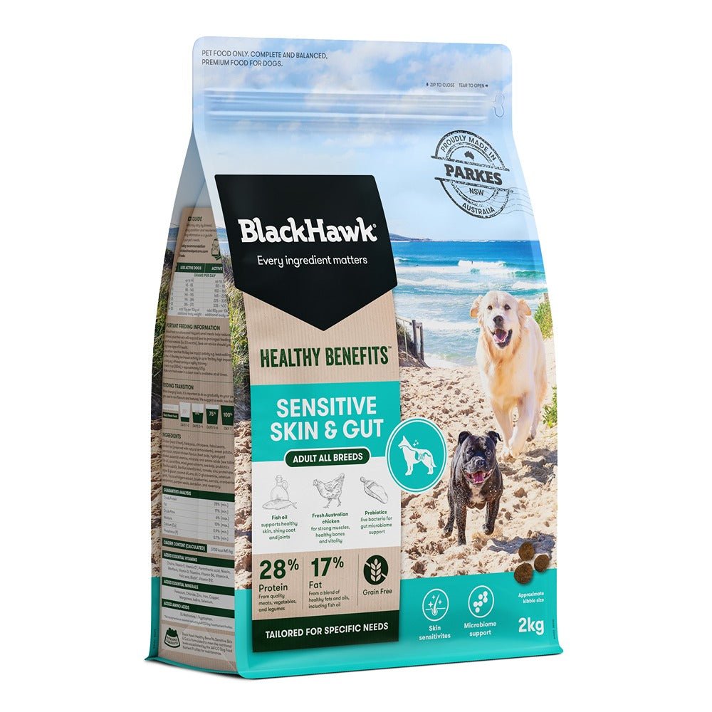 Black Hawk Healthy Benefits Sensitive Gut Dog Food - PetPost Australia